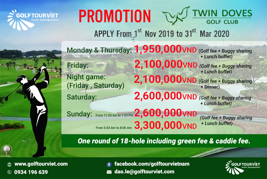 Giá sân gôn Twin Doves Bình Dương